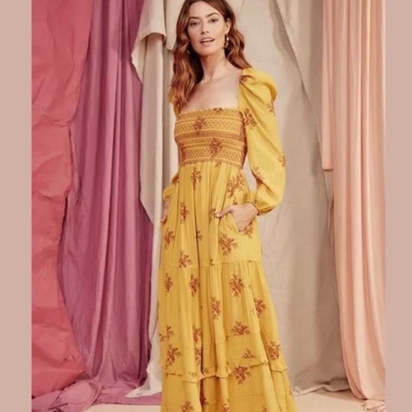 Anthropology Dolan Stratton Smocked Maxi dress - Picture 2 of 6